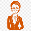 Woman in a Teaching Environment A simple illustration of a woman in a professional education setting.