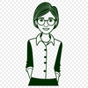 Illustrative Teacher with a Warm Smile A vector illustration of a female teacher in a professional setting, representing the education profession.