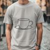 Customizable Teacup Vector Template An SVG graphic representation of a ceramic teacup with delicate design elements.