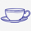 Simple Ceramic Teacup Design A simple design of a ceramic teacup with a saucer, perfect for vector graphics and commercial use.