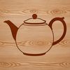 Traditional Tea Cup Illustration A detailed illustration of a traditional teapot with a steaming cup and saucer.