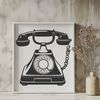 Stylized Telephone Icon A stylized illustration of a telephone in vector format for design and cutting purposes.