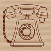 Free Vector Phone Icon A minimalist illustration of a traditional telephone with a cord and receiver.
