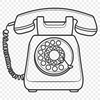 Clean Line Telephone Design Clip Art A simple illustration of a telephone with clean lines, suitable for commercial or personal use in digital designs.