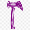 An illustration of a hand tool with a curved blade.