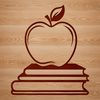 Open Book with Apple Emblem A digital illustration of an open book with an apple emblem on the cover, suitable for educational and professional uses.