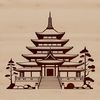 A detailed illustration of a traditional Buddhist temple with intricate architecture, inspired by Southeast Asian design.