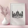 Stylized Buddhist Temple Icon An isolated vector representation of a stylized Buddhist temple, suitable for various digital and cutting projects.