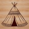 Cozy Teepee Tent Illustration A simple illustration of a teepee-style tent, designed for vector graphics and outdoor enthusiasts.