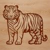 A large standing tiger with distinctive stripes, suitable for vector design or cutting machine projects.