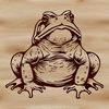 A digital illustration of a wild toad in vector format.