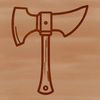 Hand-Drawn Axe Head Design A simple 2D illustration of a traditional axe head with a handle.