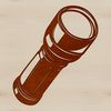 Camping Companion Vector Art A metal torch with a long handle and a flame at the end, suitable for outdoor activities such as camping.
