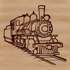 Train Illustration A detailed illustration of a train, suitable for vector design and cutting machine projects.