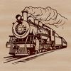 Train Vector Graphic A detailed digital illustration of a train with bold lines and shapes, suitable for various designs.