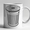 Vector Waste Management Symbol A simple illustration of a standard trash can with a lid, suitable for digital cutting machines or laser cutting.