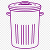 Elegant Waste Container A minimalist design of a waste bin with an open top.