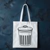 A metal waste container illustration A simple vector illustration of a metal trash can with lid open.