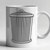 Open Lid Trash Can Icon A simple illustration of a standard trash can with lid open.