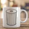 An empty recycling bin with a lid, suitable for vector art and design projects.
