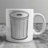A simple vector illustration of a trash can made from metal with a lid and foot pedal.