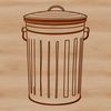 Eco-Friendly Illustration A simple vector graphic illustration of a standard trash can bin for creative projects.