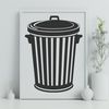 Simple Bin Illustration SVG A simple vector illustration of a trash can with a lid, suitable for digital design and crafting projects.