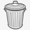 Beautiful SVG Bin Illustration A digital illustration of a standard trash can with a lid, suitable for vector graphic design projects.