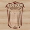 Free SVG Bin Graphic Design A simple illustration of a standard trash can made from vector graphics.
