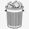 Simple Trash Bin Icon A simple vector illustration of a trash can bin with a lid, ideal for use in design projects.