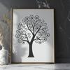 Scalable Tree Graphic Design A detailed digital drawing of a tree, created as a scalable vector graphic (SVG) for use in web design or crafting projects.