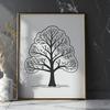 Free SVG File for Digital Crafting A stylized illustration of a tree in vector format, suitable for digital crafting projects.