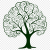 Geometric Tree Design An SVG graphic representation of a tree with clean lines and geometric shapes.