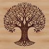 Beautiful Branching Tree Design A stylized illustration of a tree with branches and leaves, suitable for vector graphics and design projects.