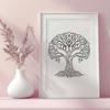 Tree Silhouette in Digital Format A stylized tree illustration in vector format, suitable for digital design.