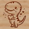 Prehistoric Wonder Baby T Rex Illustration A cartoon illustration of a baby Tyrannosaurus Rex in prehistoric environment.