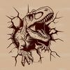 A prehistoric T Rex dinosaur's head, ready for vector art and design.
