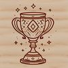 Beautiful SVG Trophy Clipart A 3D trophy design made from vector lines and shapes, suitable for cutting machines and laser cutters.