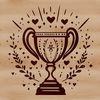 Beautiful SVG Trophy Design SVG trophy design with love heart accents, suitable for cutting machines or laser cutting.