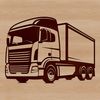 A detailed illustration of a semi truck, suitable for vector graphic design and cutting machine projects.