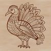 Ornate vector illustration of a farm animal turkey with festive details suitable for Christmas or holiday decoration.