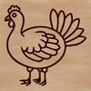 Minimalist Christmas Turkey Design A simple line drawing of a turkey with minimal details.