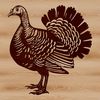 Farm Fowl Holiday Decoration A detailed illustration of a turkey, a farm animal commonly associated with Christmas.