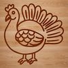 Christmas Turkey Silhouette A simple line drawing of a turkey, suitable for farm or Christmas-themed designs.