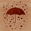 A vector illustration of an umbrella with love hearts, suitable for cutting machine designs.