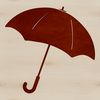 Simple rain silhouette with a colorful umbrella.