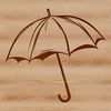 An open parasol or umbrella with a metal frame and canvas fabric.