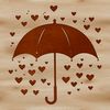 A colorful umbrella design featuring love hearts, suitable for personal or commercial projects.
