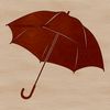 A simple illustration of an open umbrella on a cloudy day, suitable for various digital applications.