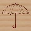 A digital illustration of a colorful umbrella symbol.